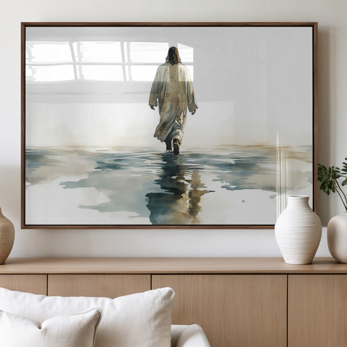 Abstract Jesus Wall Art Canvas Print, Christian Wall Art,