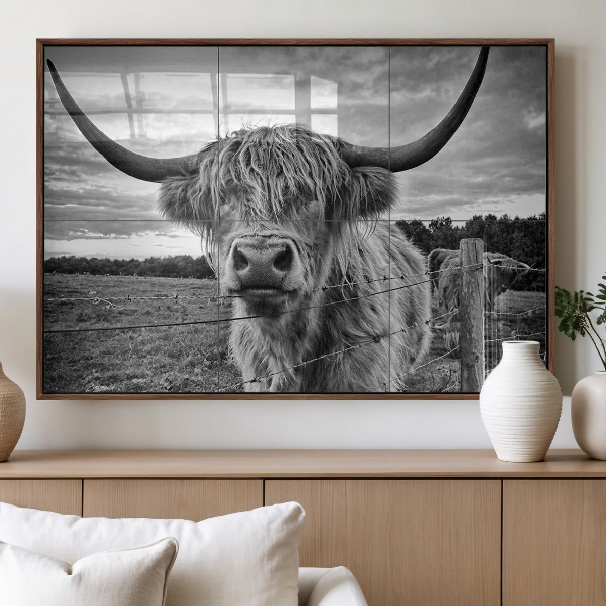 Scottish Highland Cow Wall Art Canvas Print | Ready to Hang