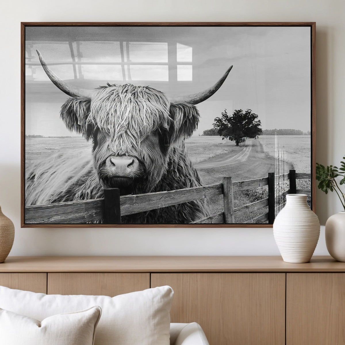 Scottish Highland Cow Wall Art | Rustic Farmhouse Décor |