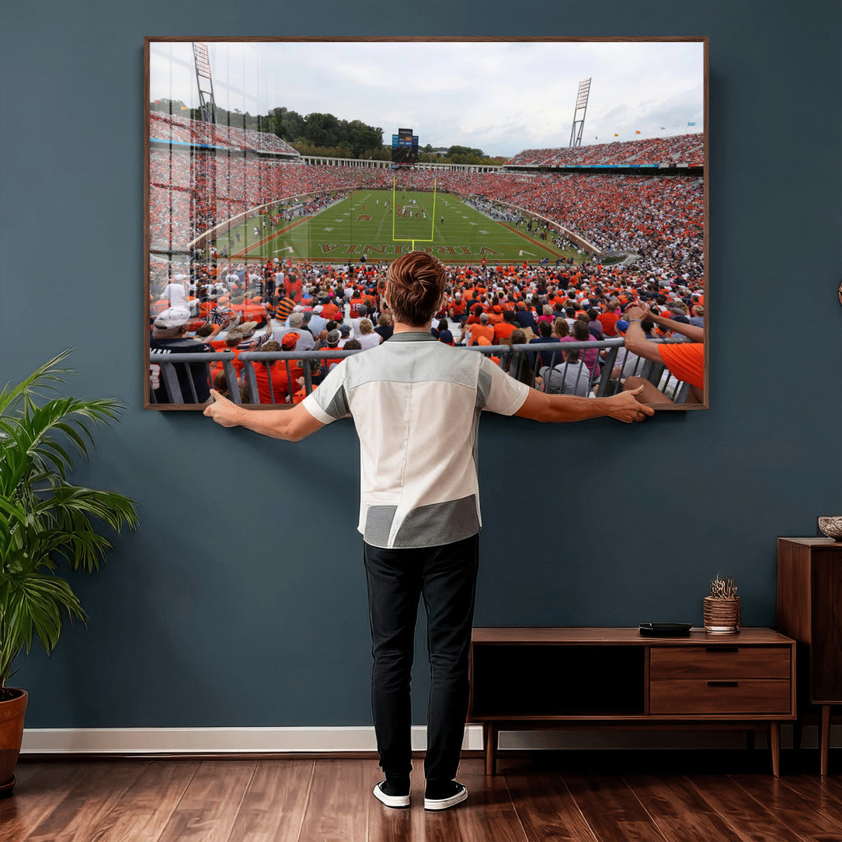 Virginia Cavaliers Football Team Print - Charlottesville Scott Stadium Print Wall Art Canvas