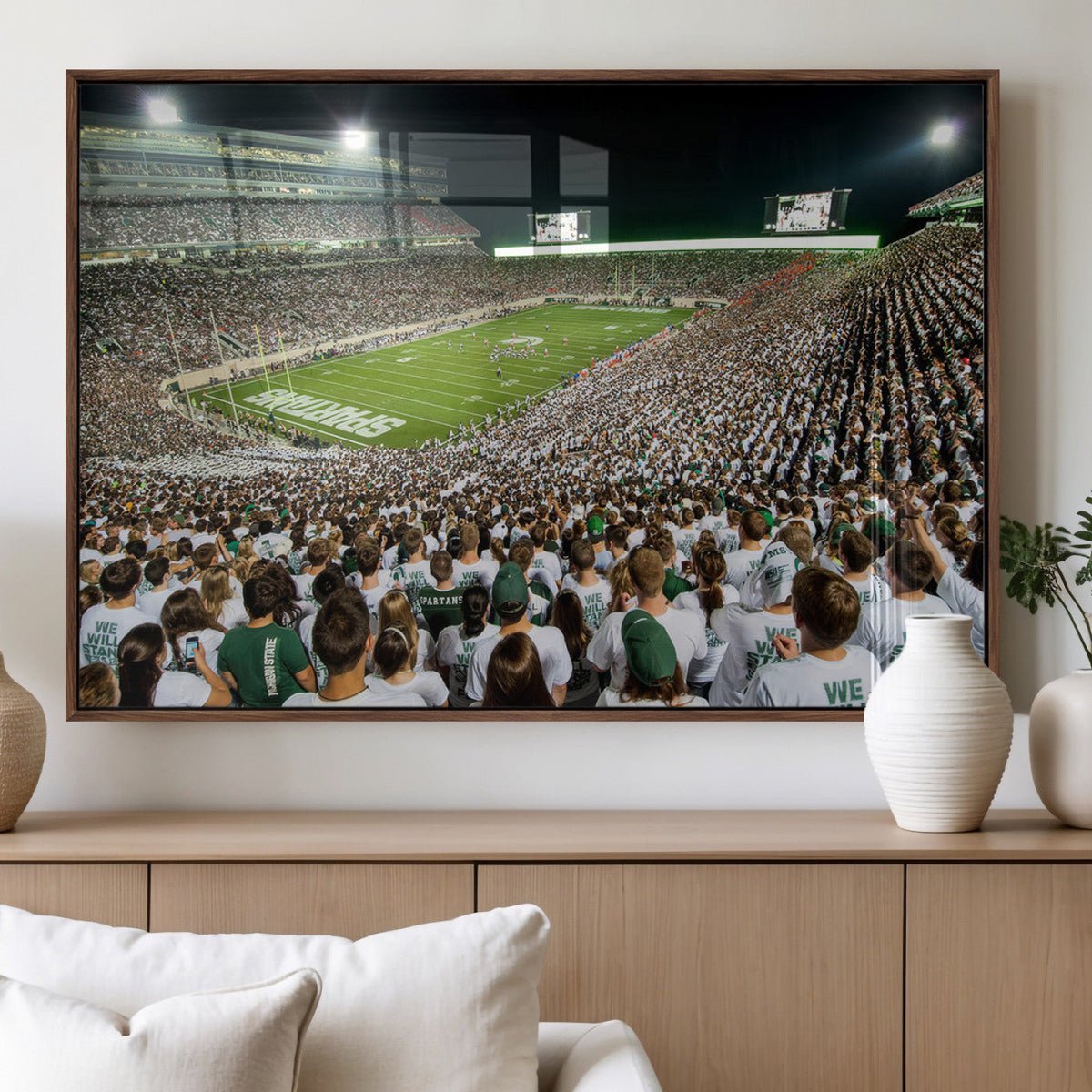 Michigan State Spartans Football Canvas Print - East Lansing