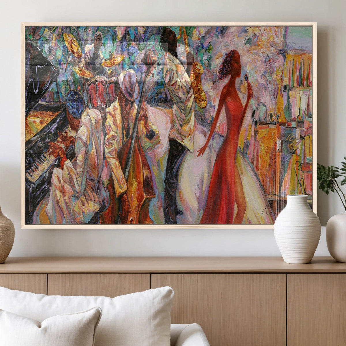 Abstract Afro American Jazz Canvas Wall Art | Music-Inspired