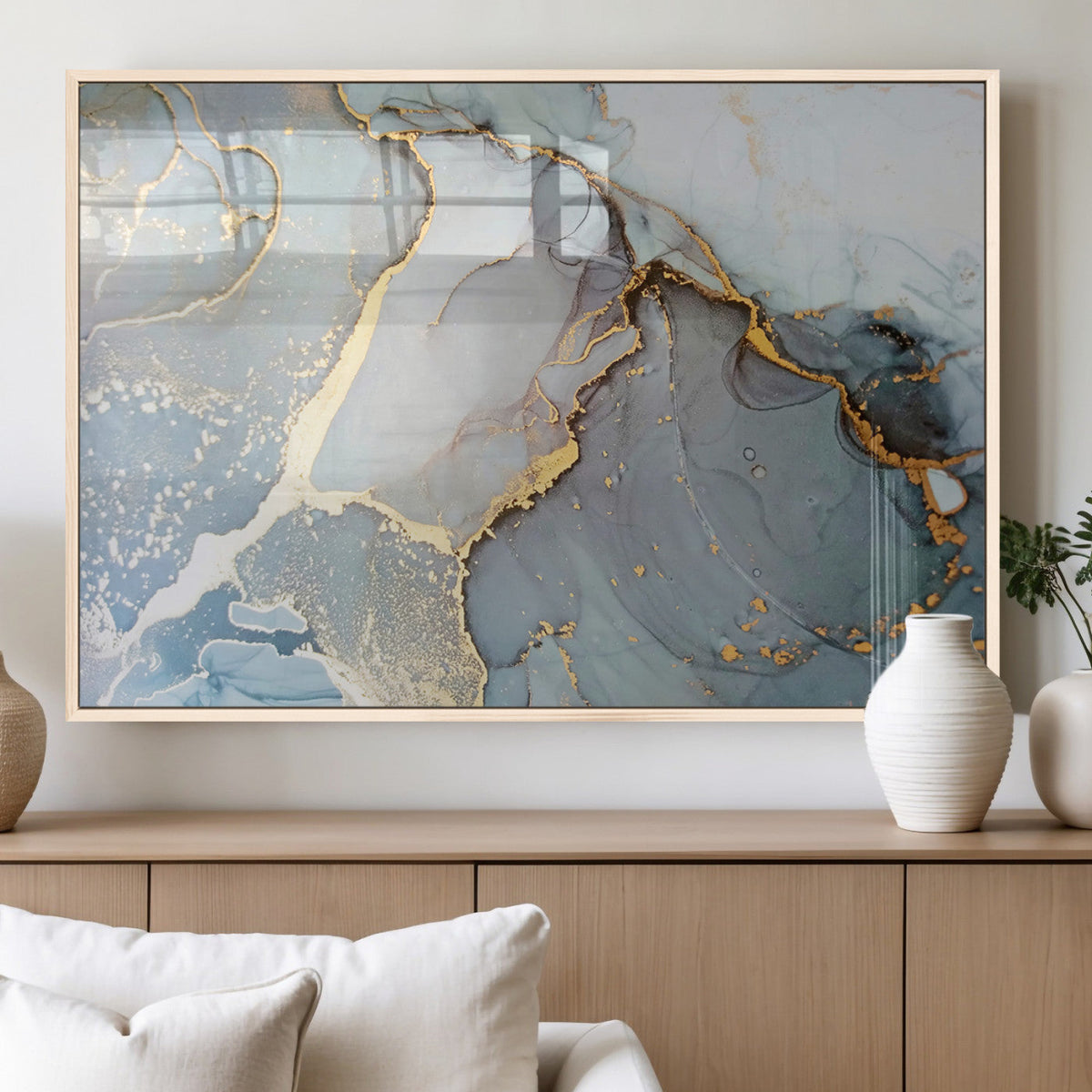 Large Abstract Marble Wall Art Canvas Print for Living Room