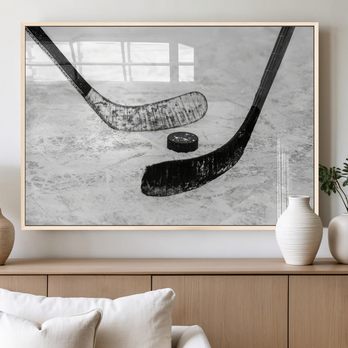 Winter Ice Hockey Sport Canvas Wall Art Print - Hockey Wall