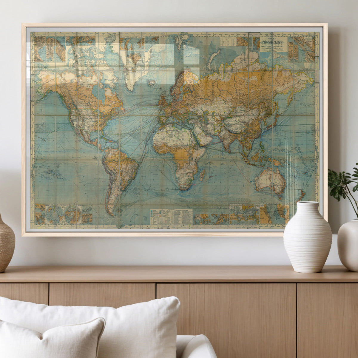 Push Pin World Map Canvas Print – Travel Tracker Wall Art