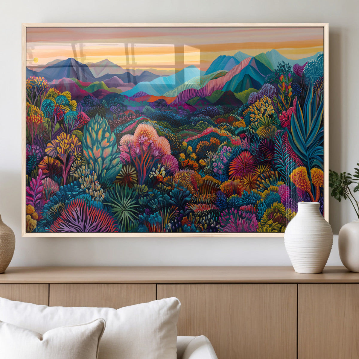 Colorful Abstract Landscape Wall Art Print Canvas - Vibrant