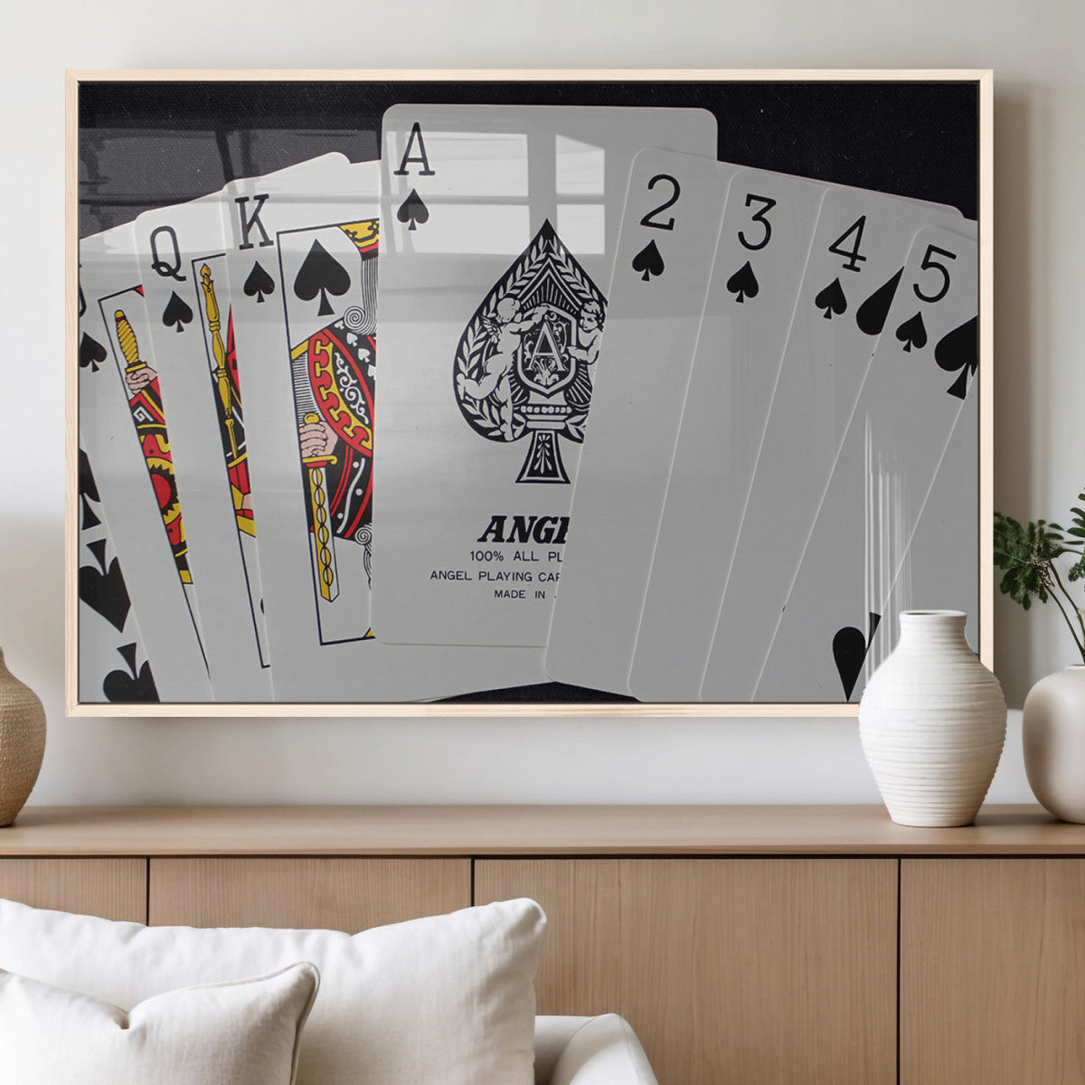 Poker Wall Art - Playing Cards Canvas Wall Art Print - Ace