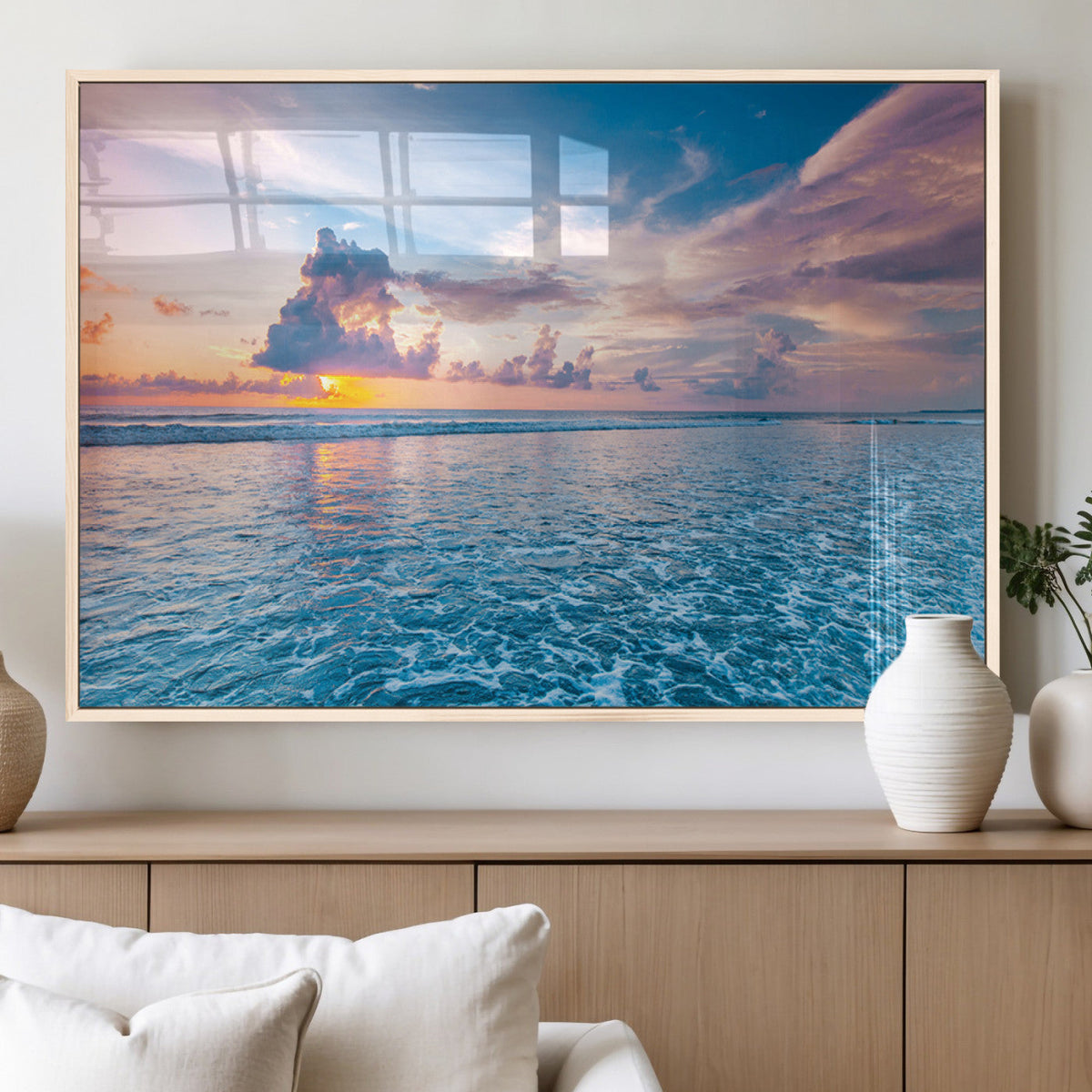 Ocean Sunset Canvas Wall Art Print – Tranquil Seascape