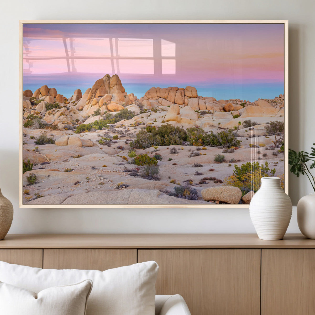 Vibrant Sunset Sky Wall Art Canvas Print – Framed Joshua