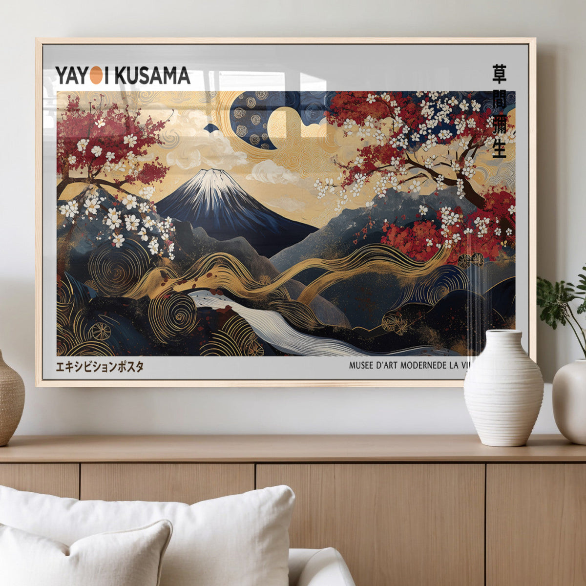 Modern Mount Fuji Wall Art Canvas Print – Framed Abstract