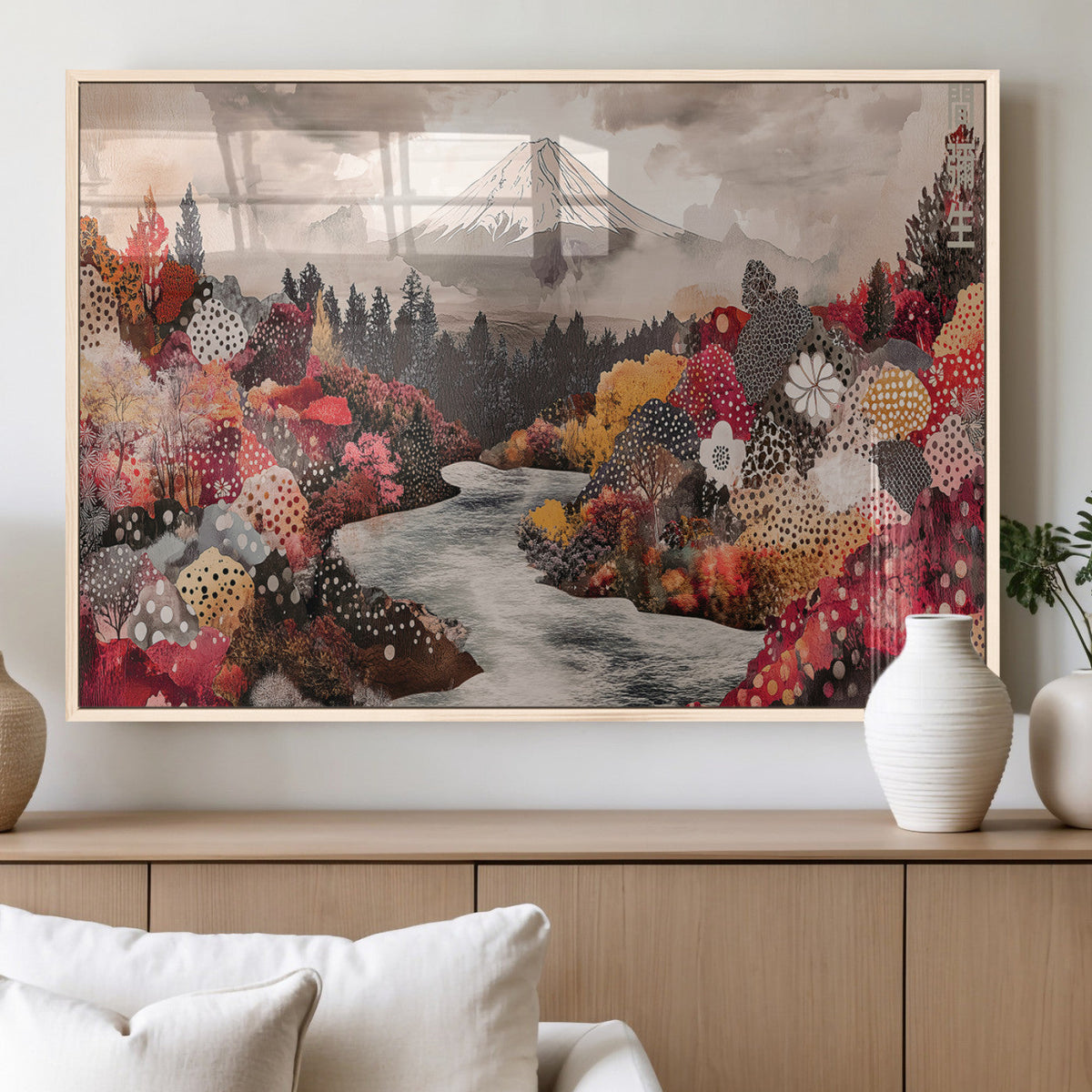 Mountain Wall Art Canvas Print – Framed Autumn Forest