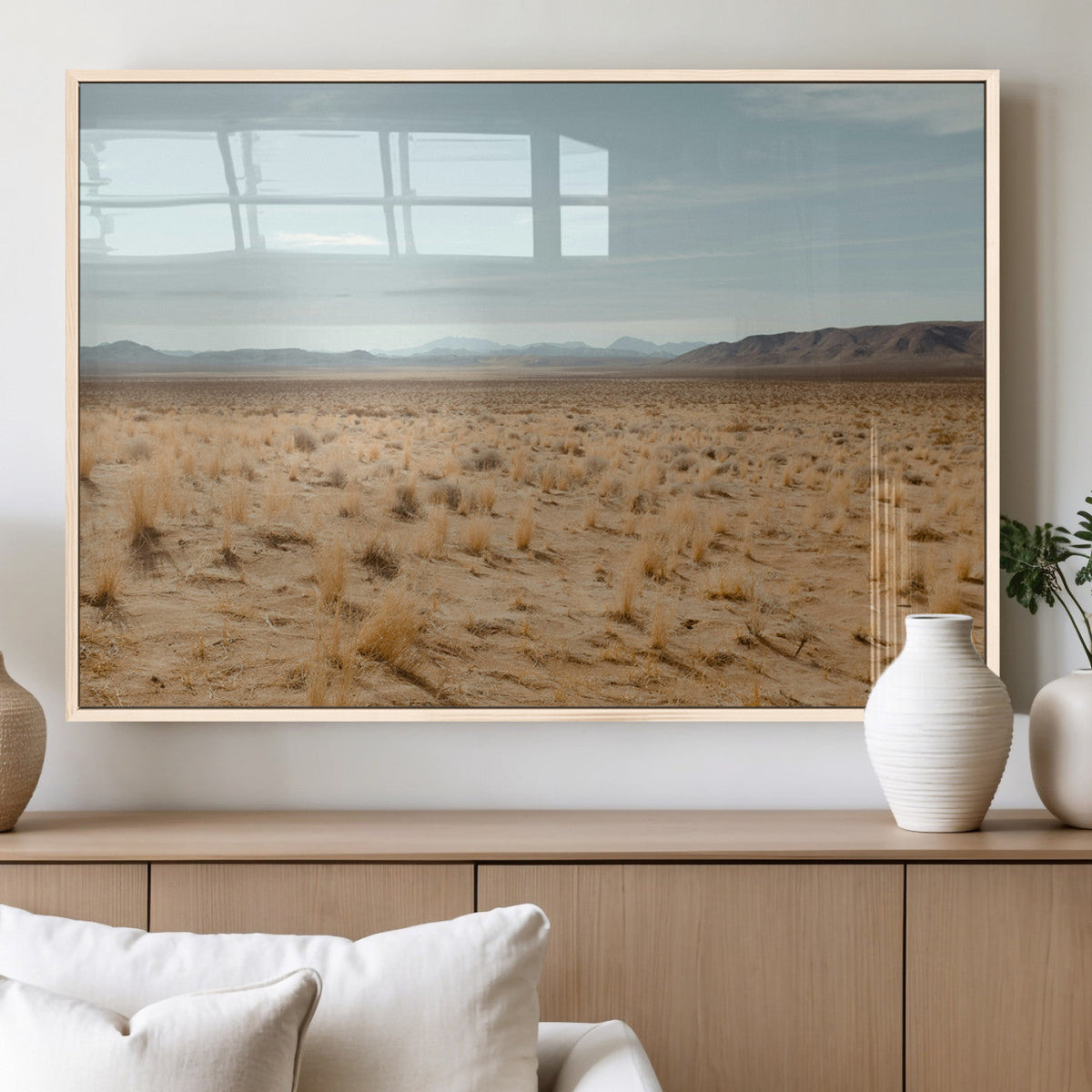Desert Plains Wall Art Canvas Print, Golden Light Over Dry