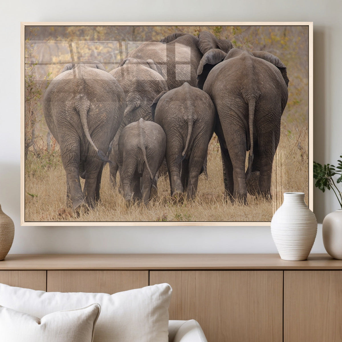 Wild Elephant Wall Art Canvas Print