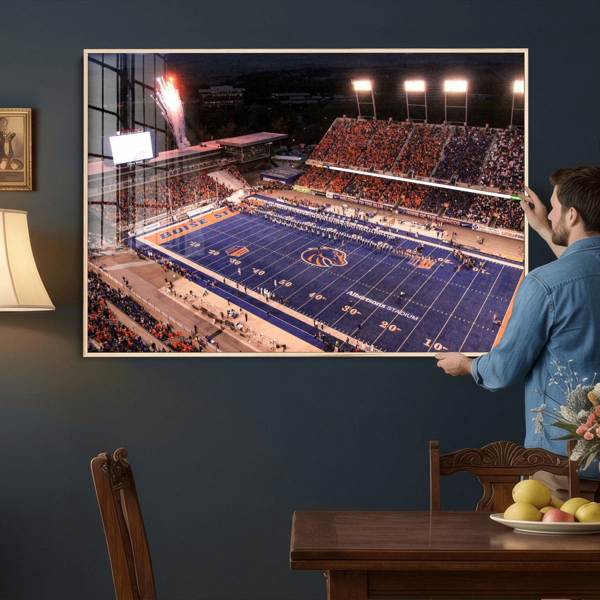 Boise State Stadium Large Wall Art Canvas Print for Living