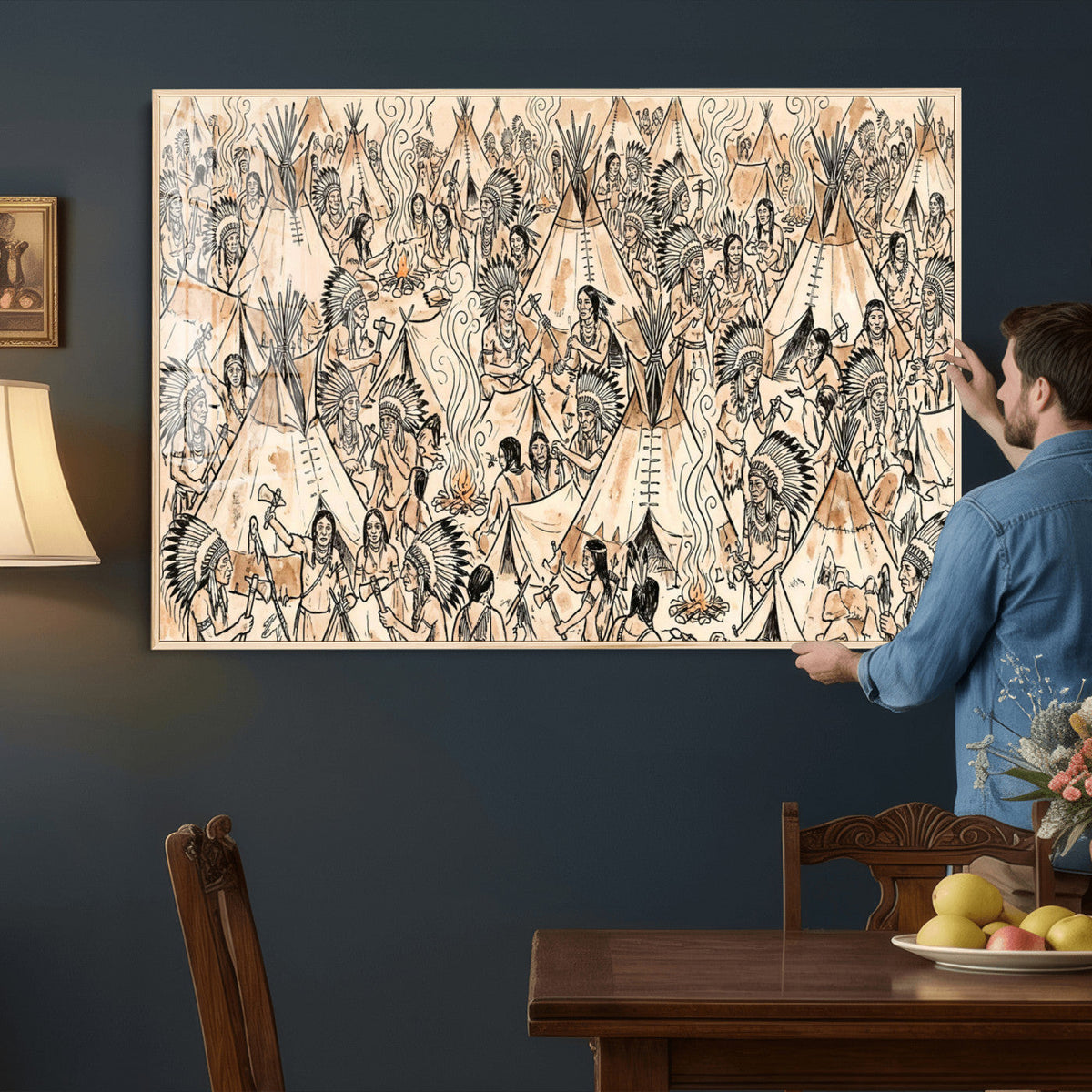 Native American Indian Wall Art Canvas Print - Abstract