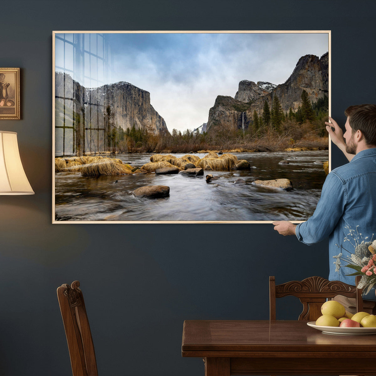 Yosemite Valley Mountain Landscape Wall Art Canvas Print,