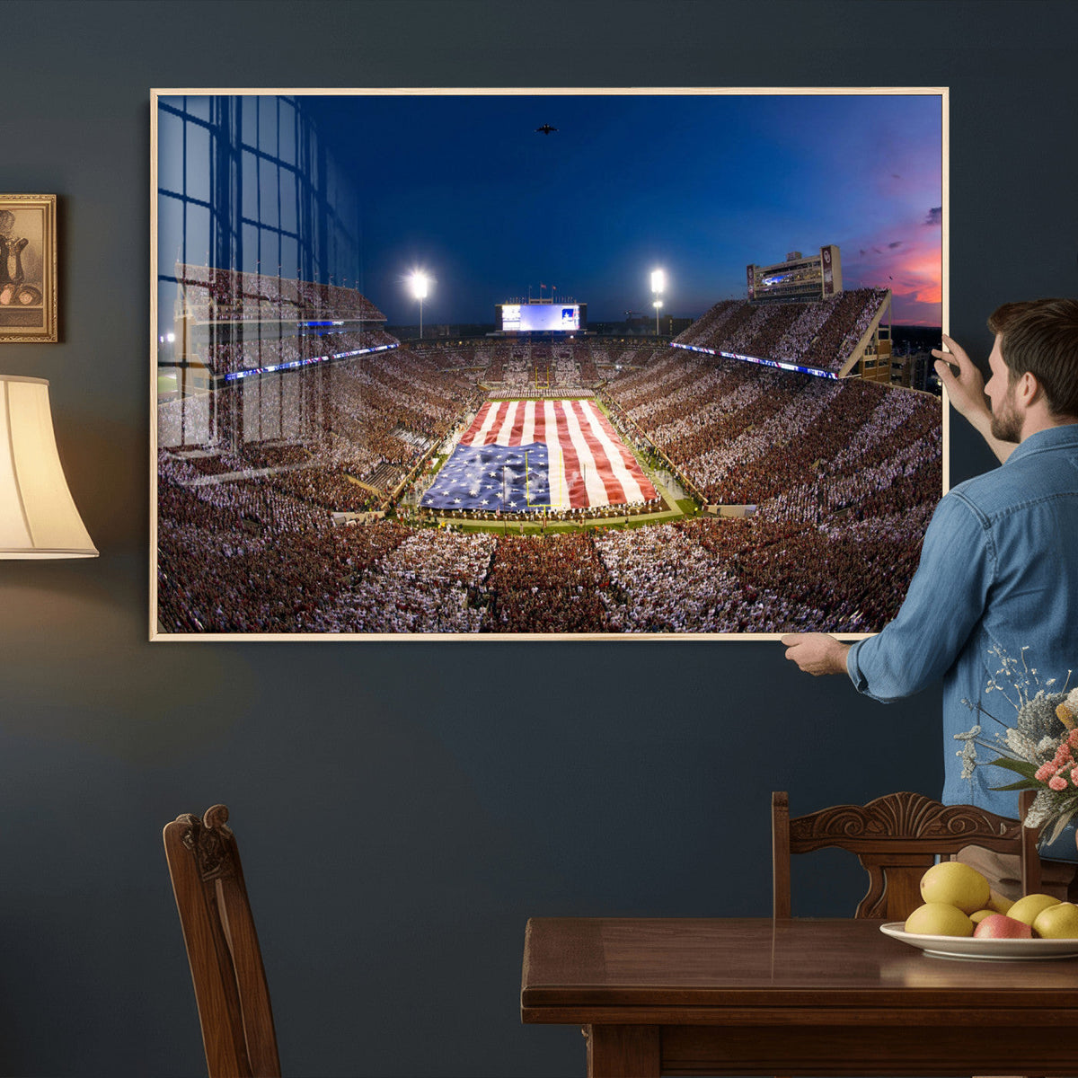 Oklahoma Sooners Memorial Stadium Wall Art Canvas Print,