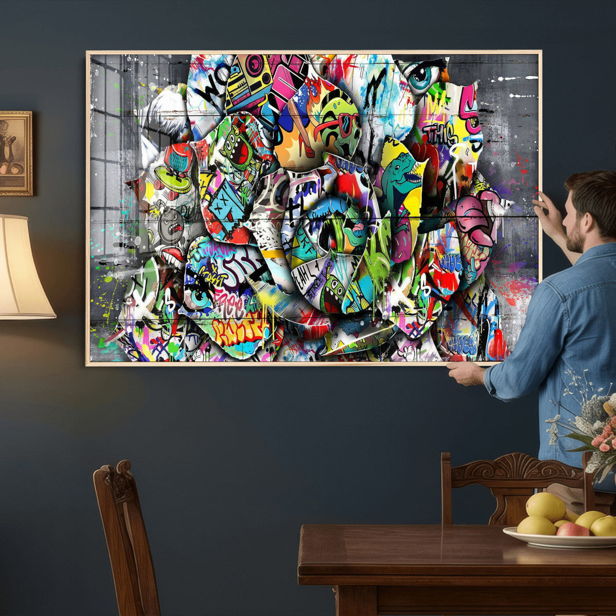 Abstract Graffiti Collage Street Art Wall Art Canvas Print