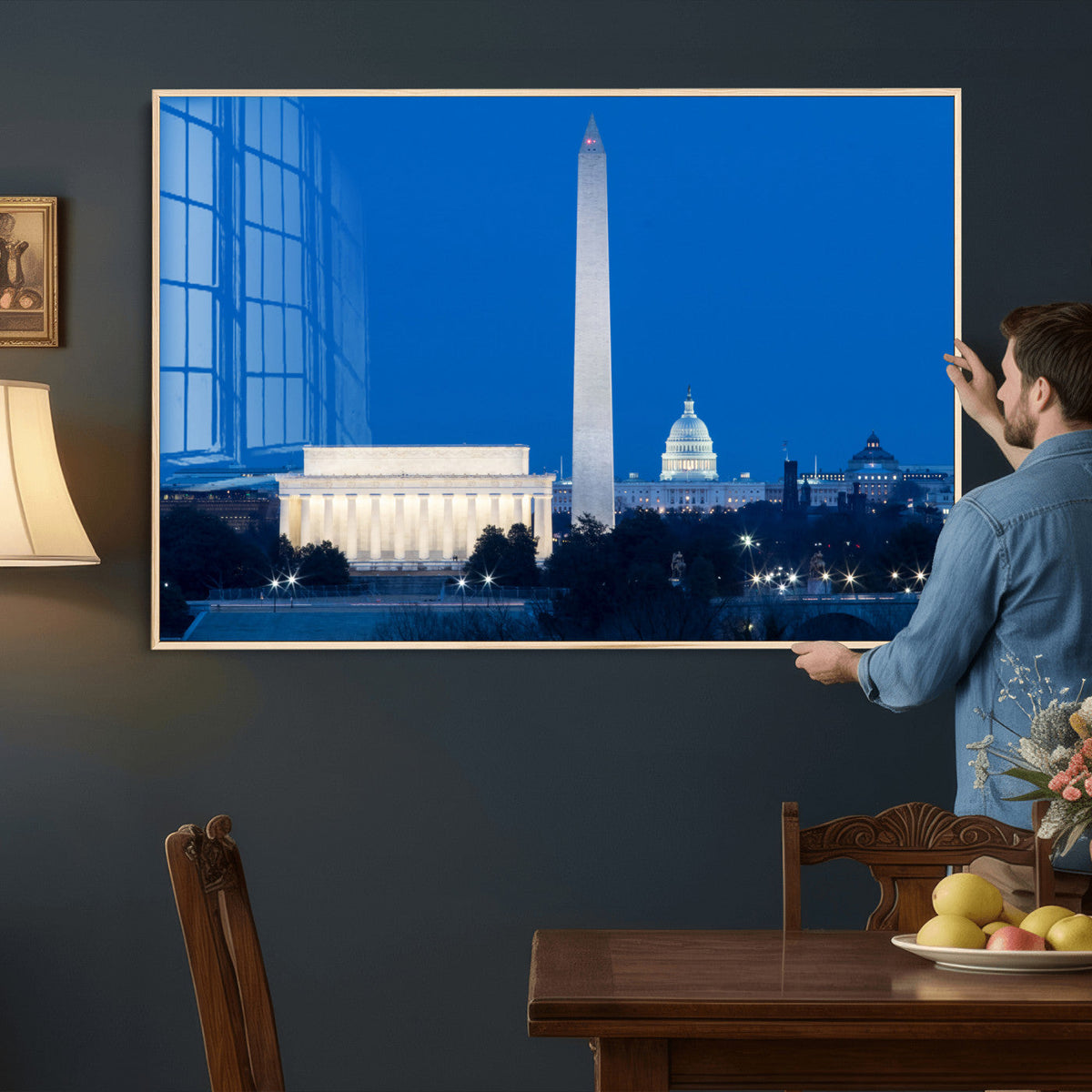 Washington DC Skyline Wall Art Canvas Print – Lincoln