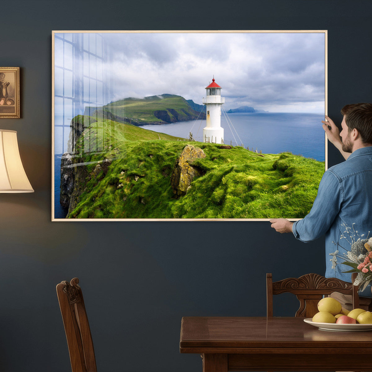 Cliffside Lighthouse Wall Art Canvas Print – Coastal