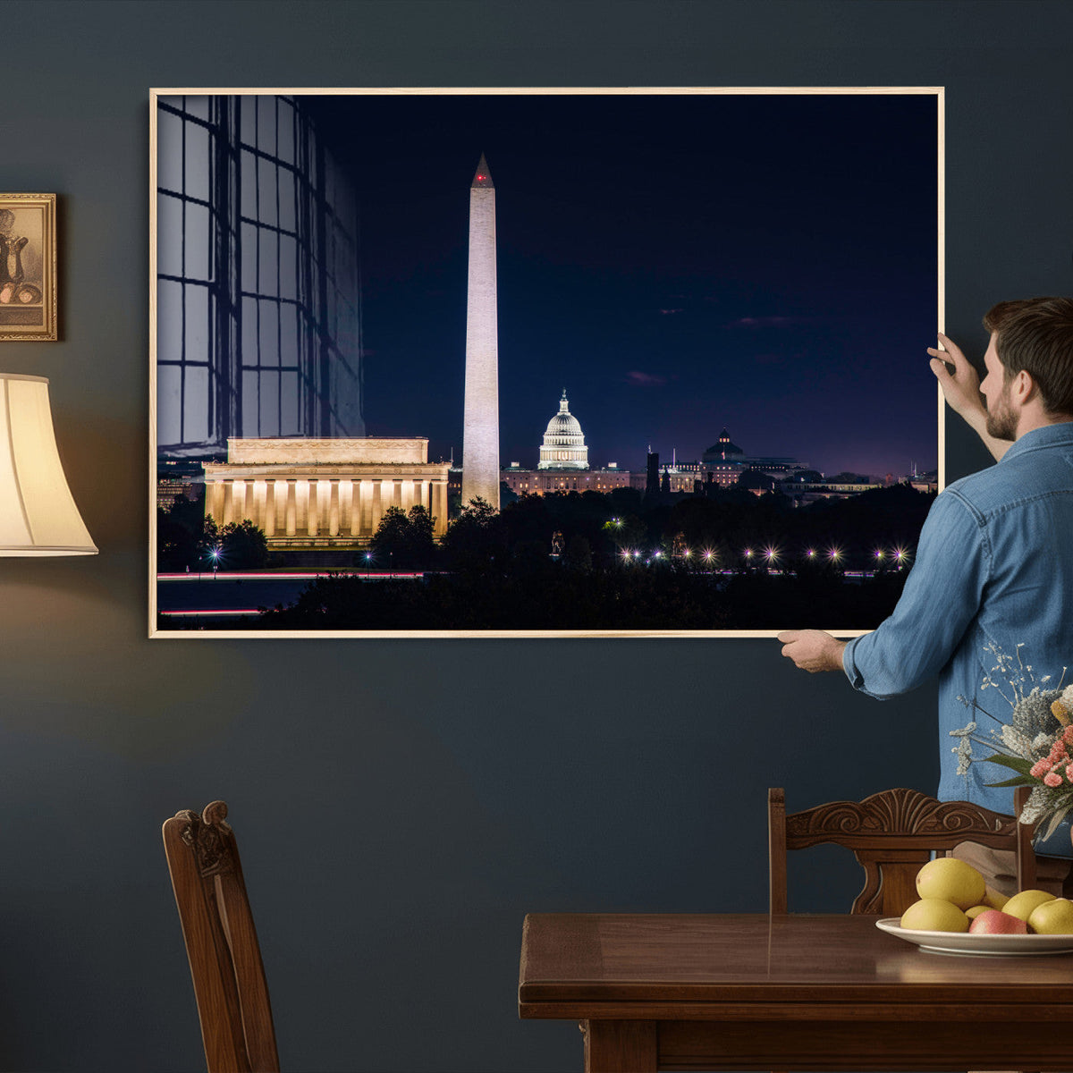 Washington White House Skyline Wall Art Canvas Print –