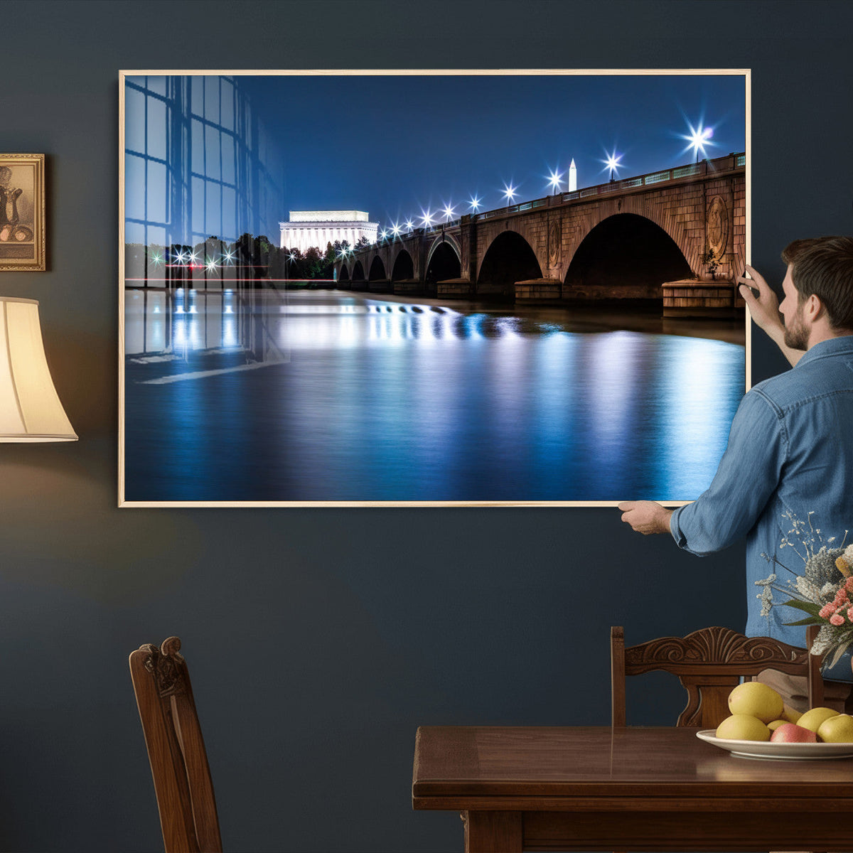 Washington DC Wall Art Canvas Print – Lincoln Memorial Night