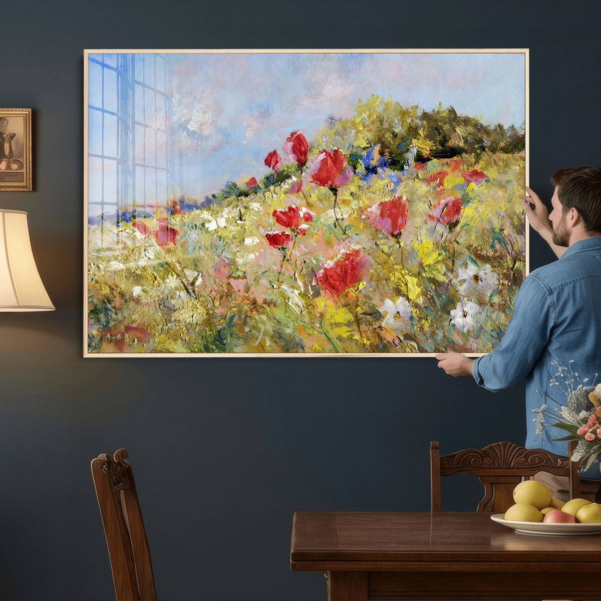 Abstract Mountain Landscape Wall Art Canvas Print – Textured