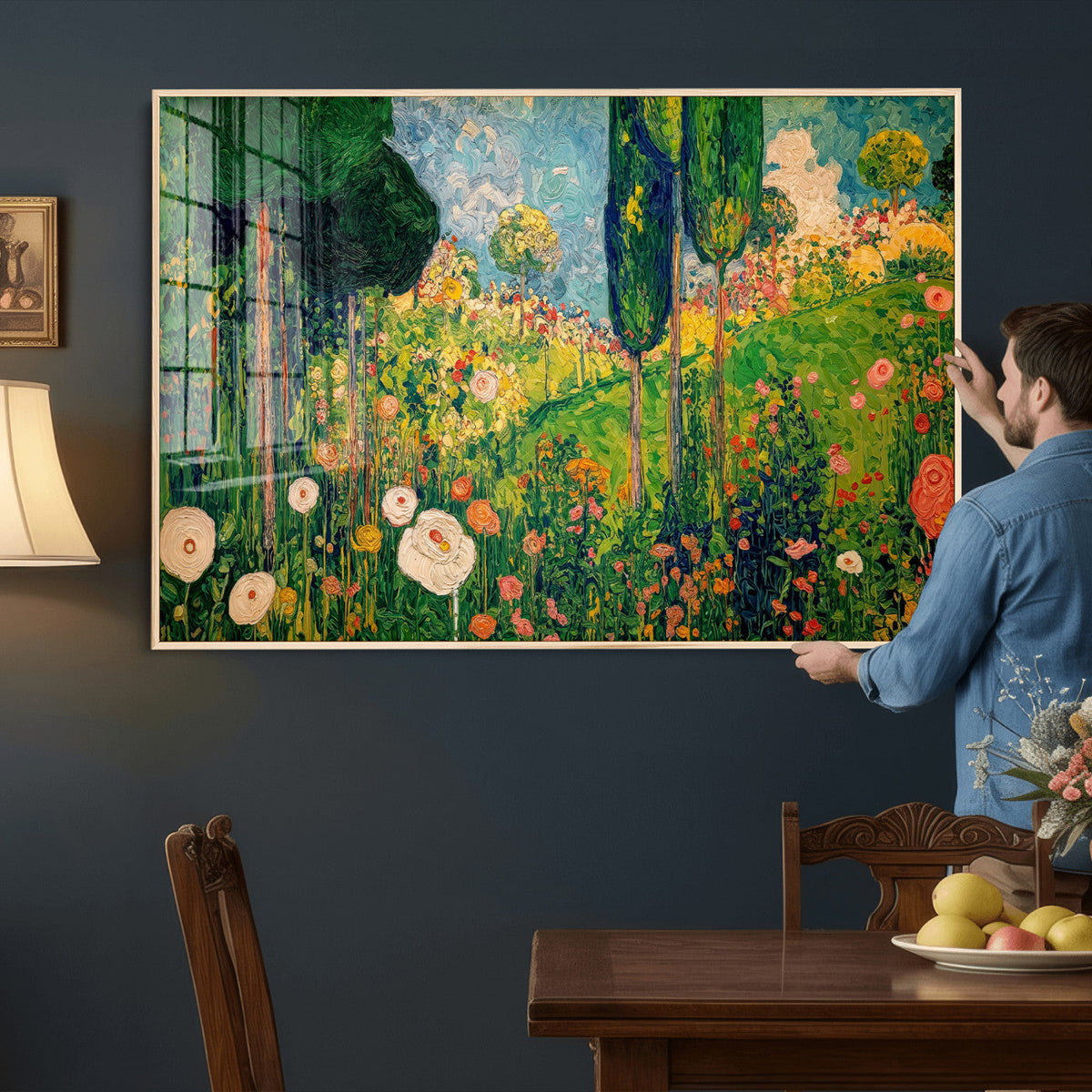 Gustav Klimt Boho Mountain Landscape Large Wall Art,