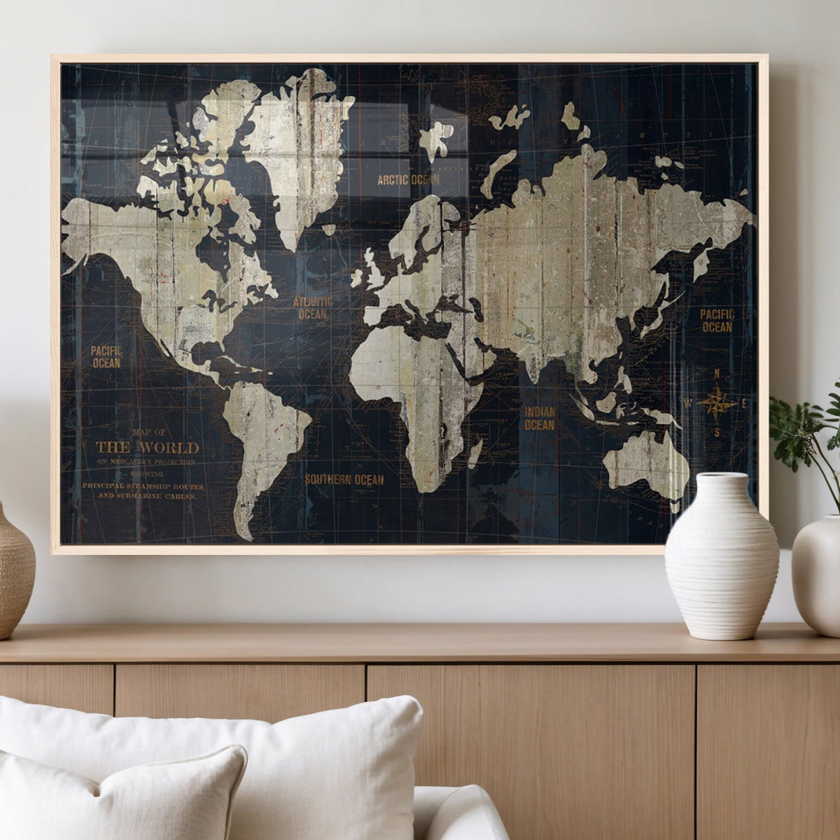 World Map Canvas Print – Detailed Map of the World Wall Art