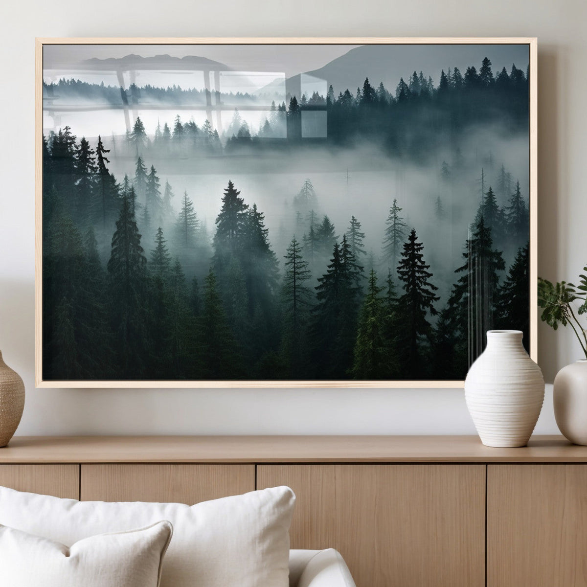 Captivating Misty Forest Wall Art Canvas, Premium Canvas