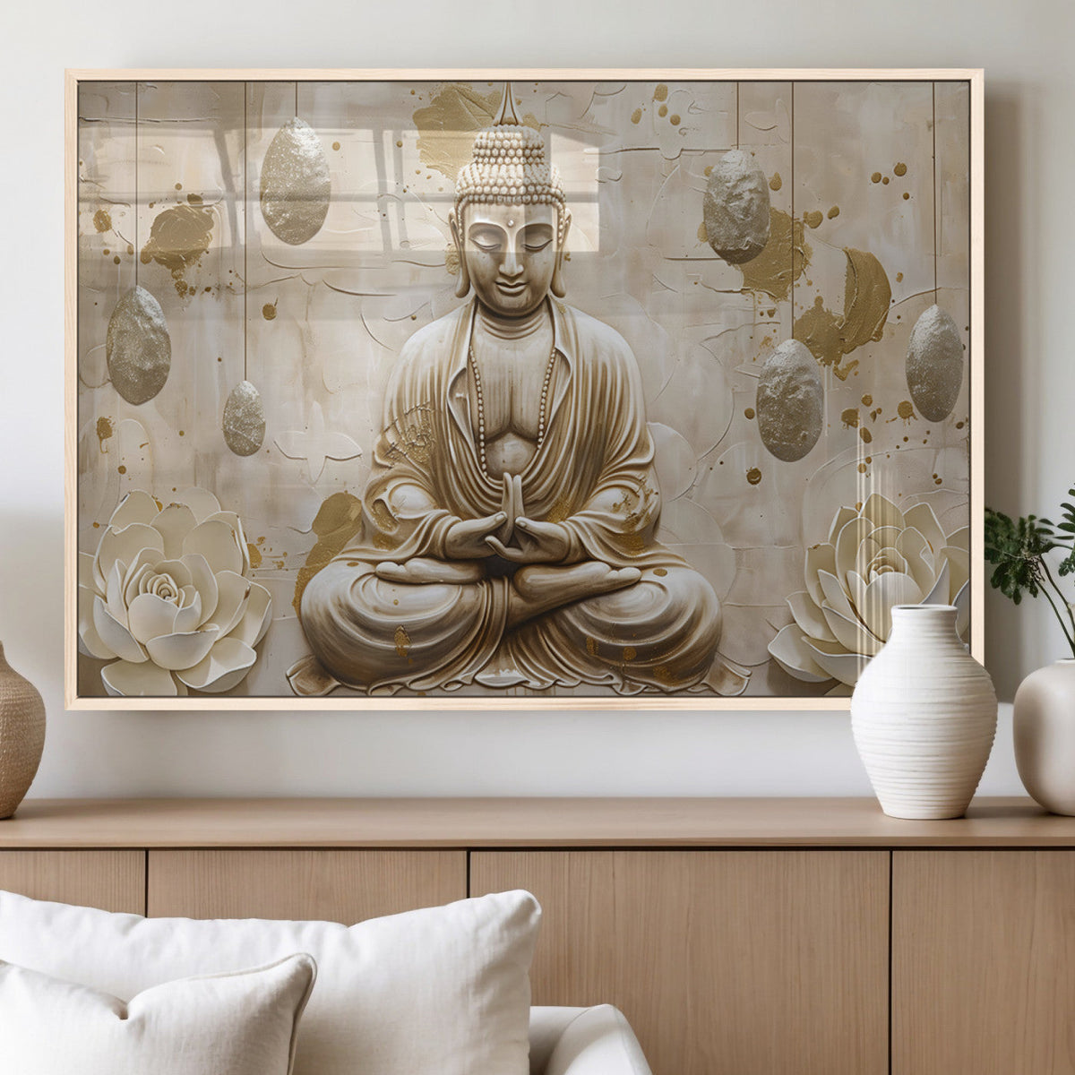 Serene Buddha Wall Art | Yoga Room Decor and Meditation Wall