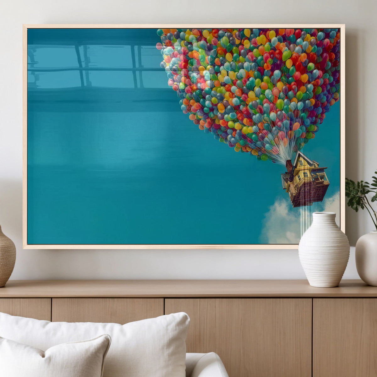 Carl Fredricksen, Up Movie Wall Art, Colorful Balloon House