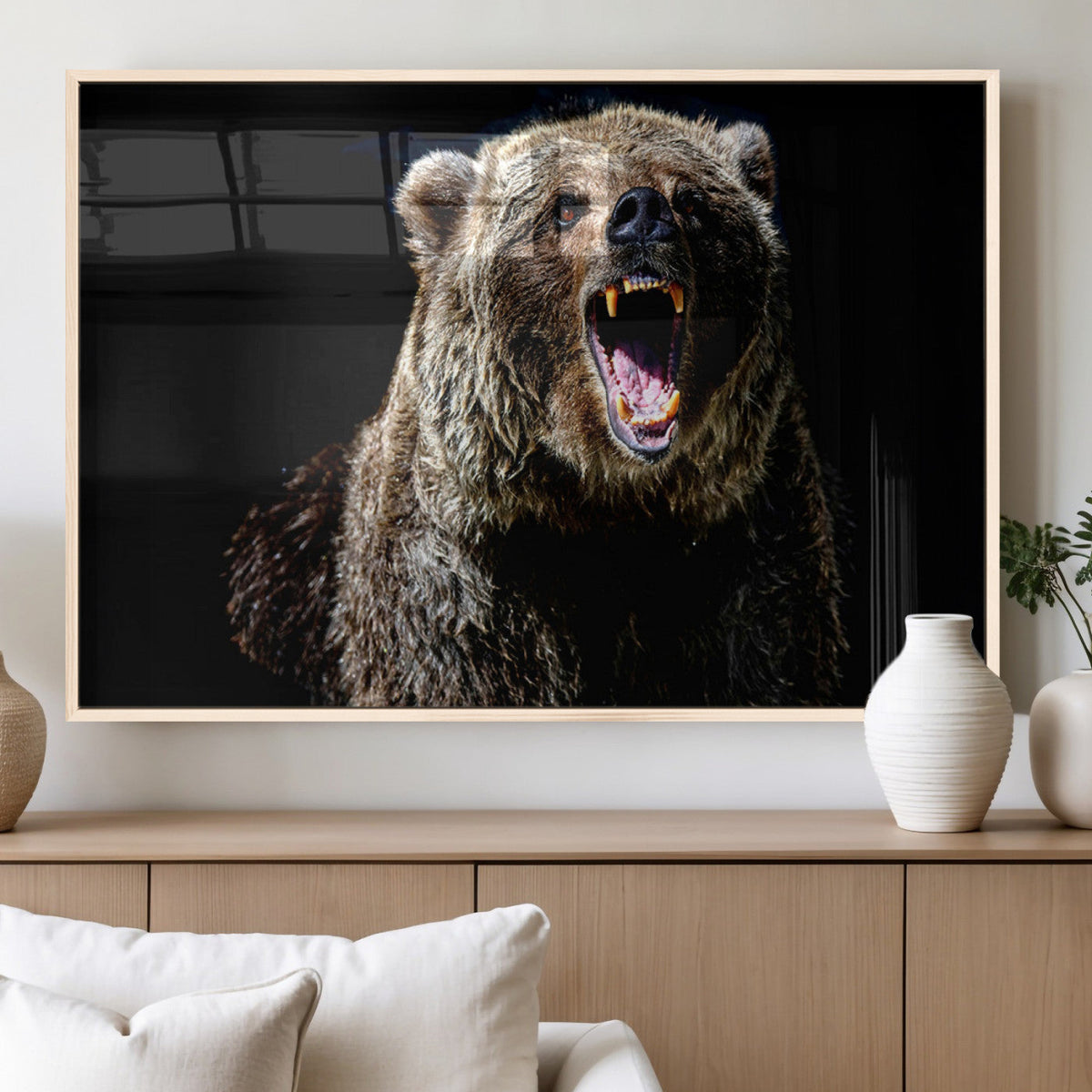 Grizzly Bear Canvas Print | Wildlife Wall Art for Cabin