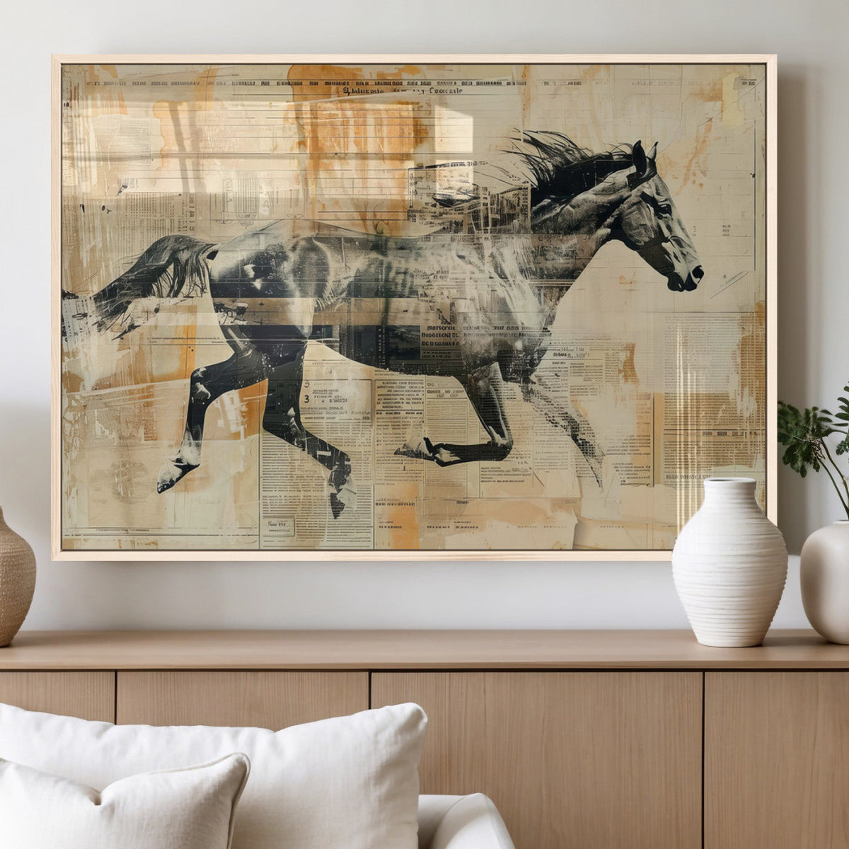 Chines Style Running Horse Western Wall Art | Farmhouse Wall