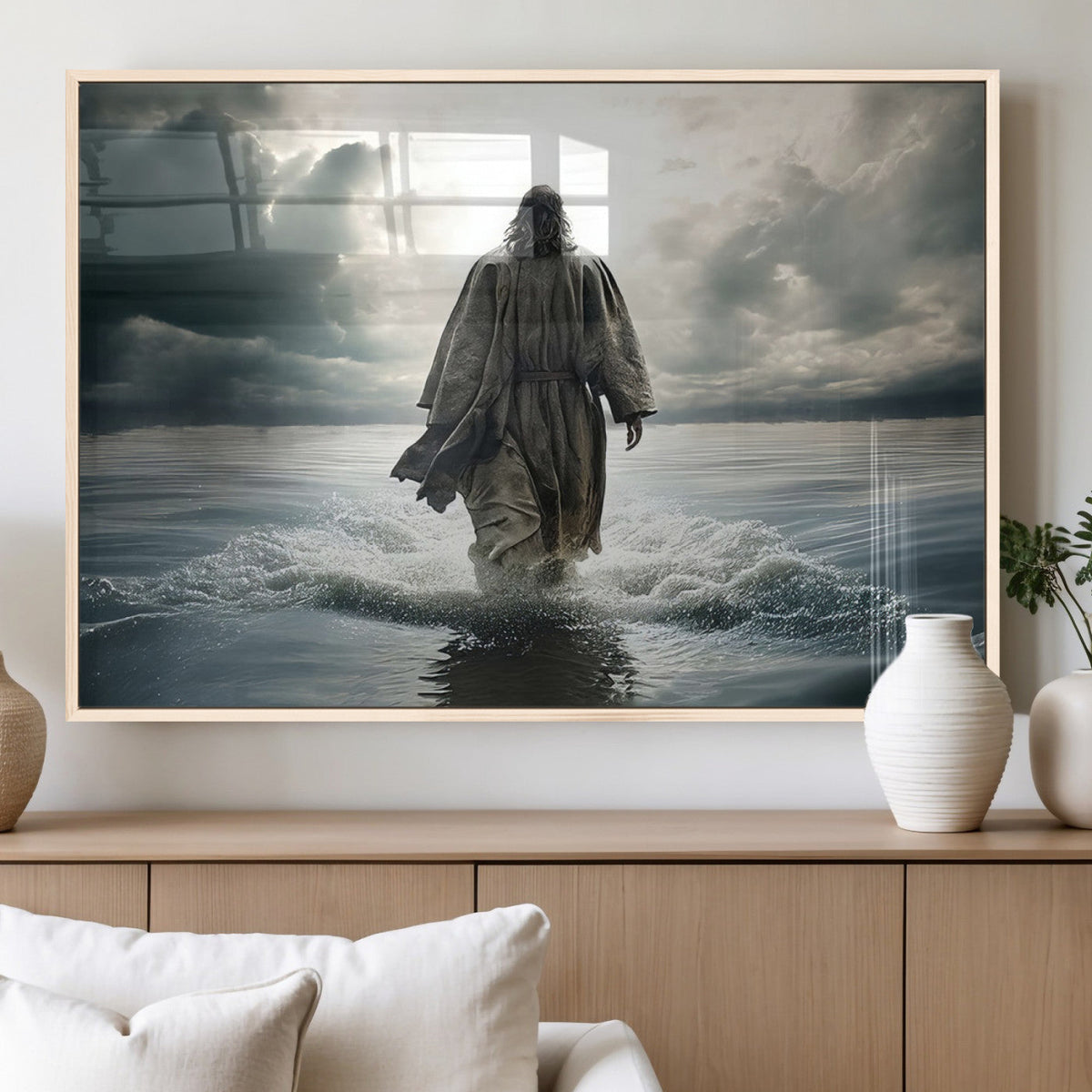 Jesus Walking on Water Wall Art | Canvas Print | Ready to
