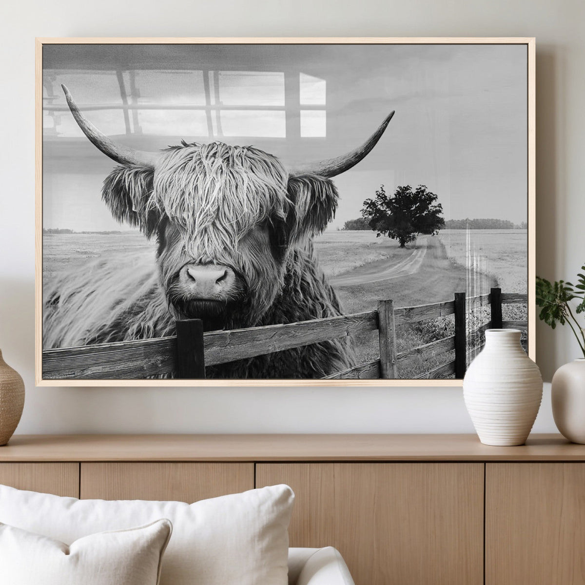 Scottish Highland Cow Wall Art | Rustic Farmhouse Décor |
