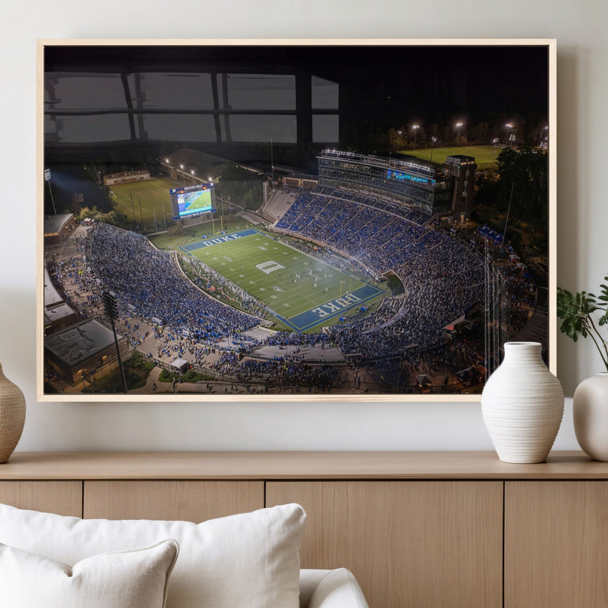 Duke University Blue Devils Football Print Canvas - Durham