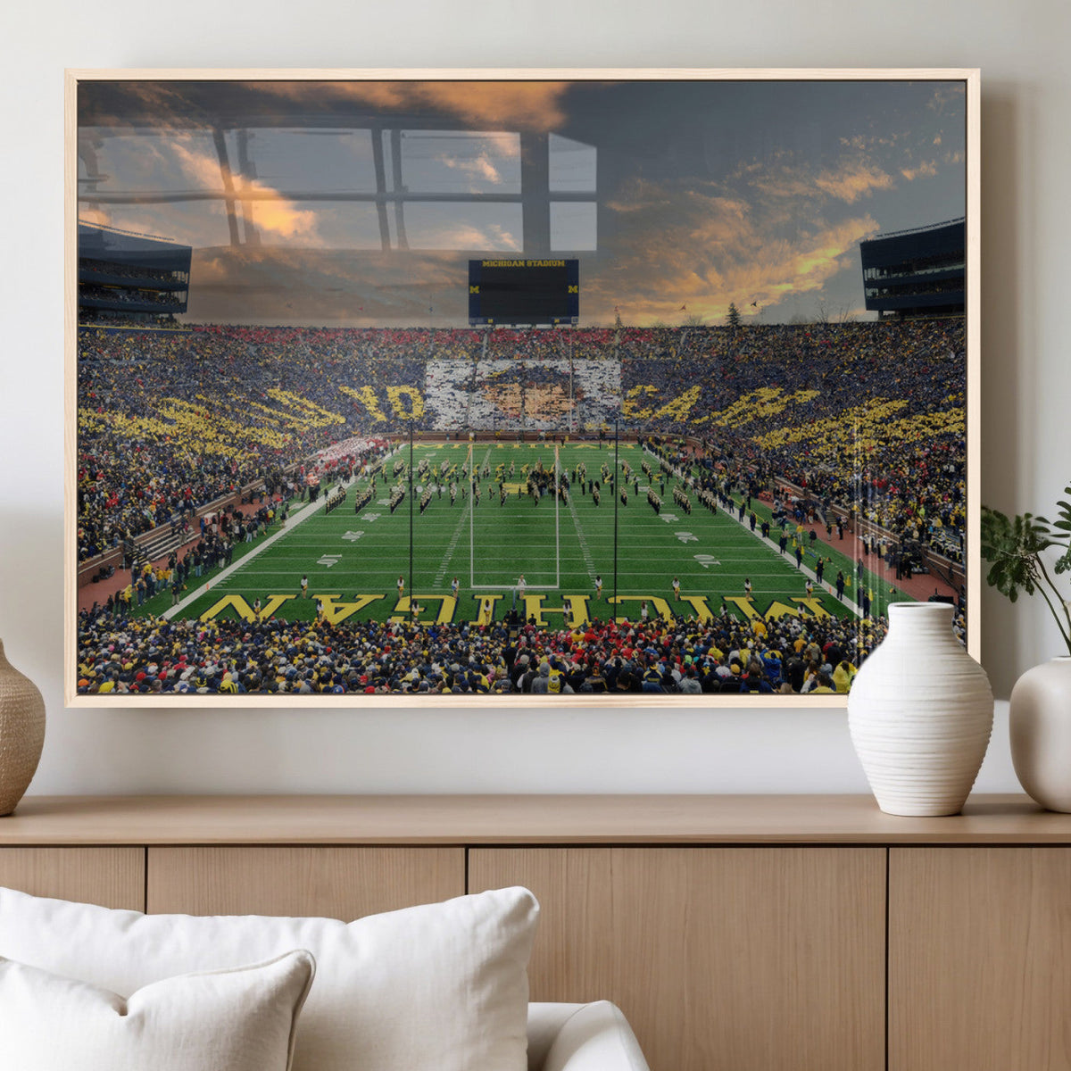 University of Michigan Wolverines Print Canvas, Football