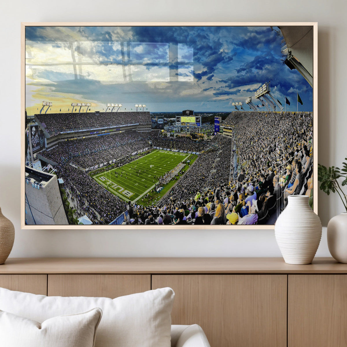 Framed USF Bulls Football Team Print - Tampa Raymond James