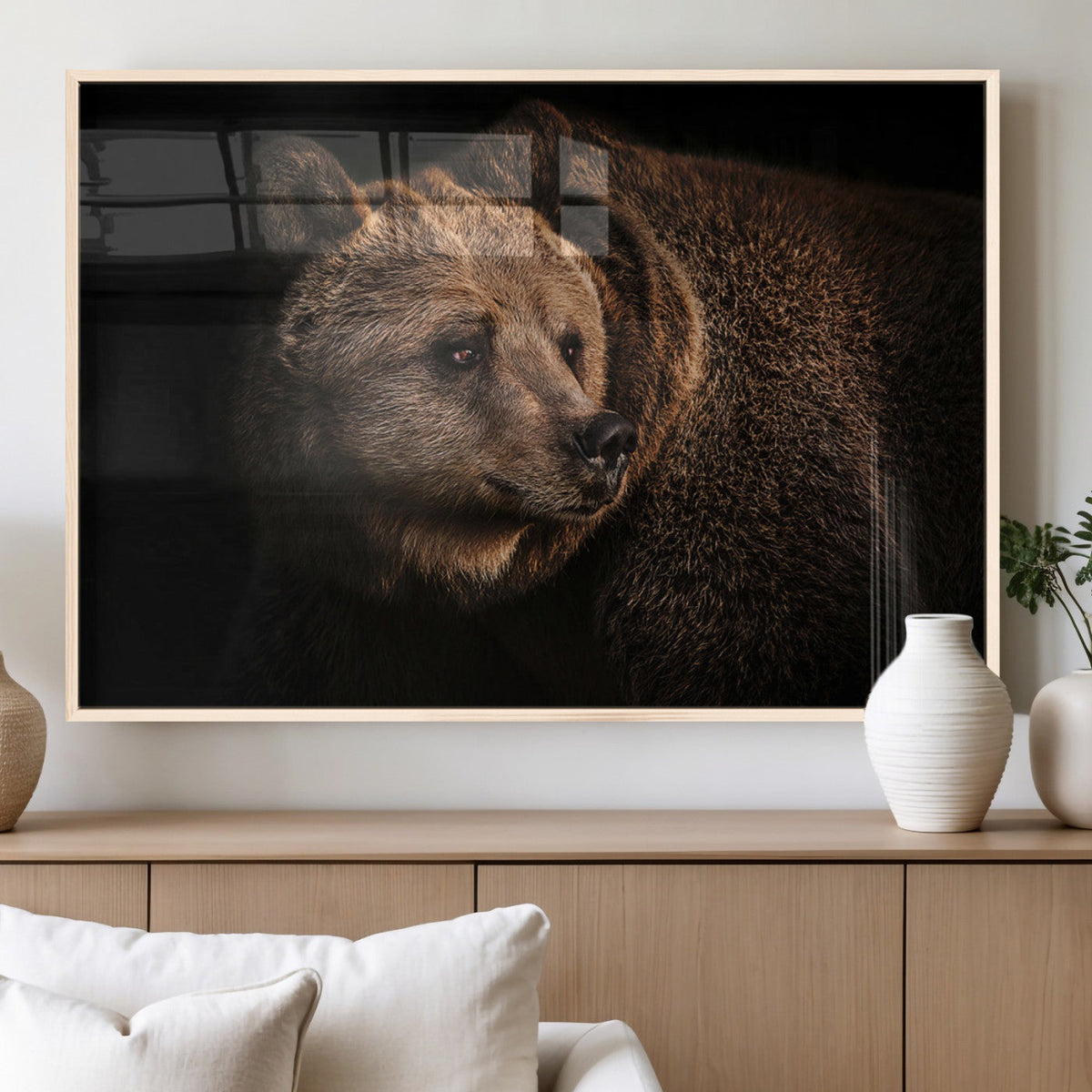 Wild Grizzly 399 Bear Canvas Wall Art Print, Bear Animal