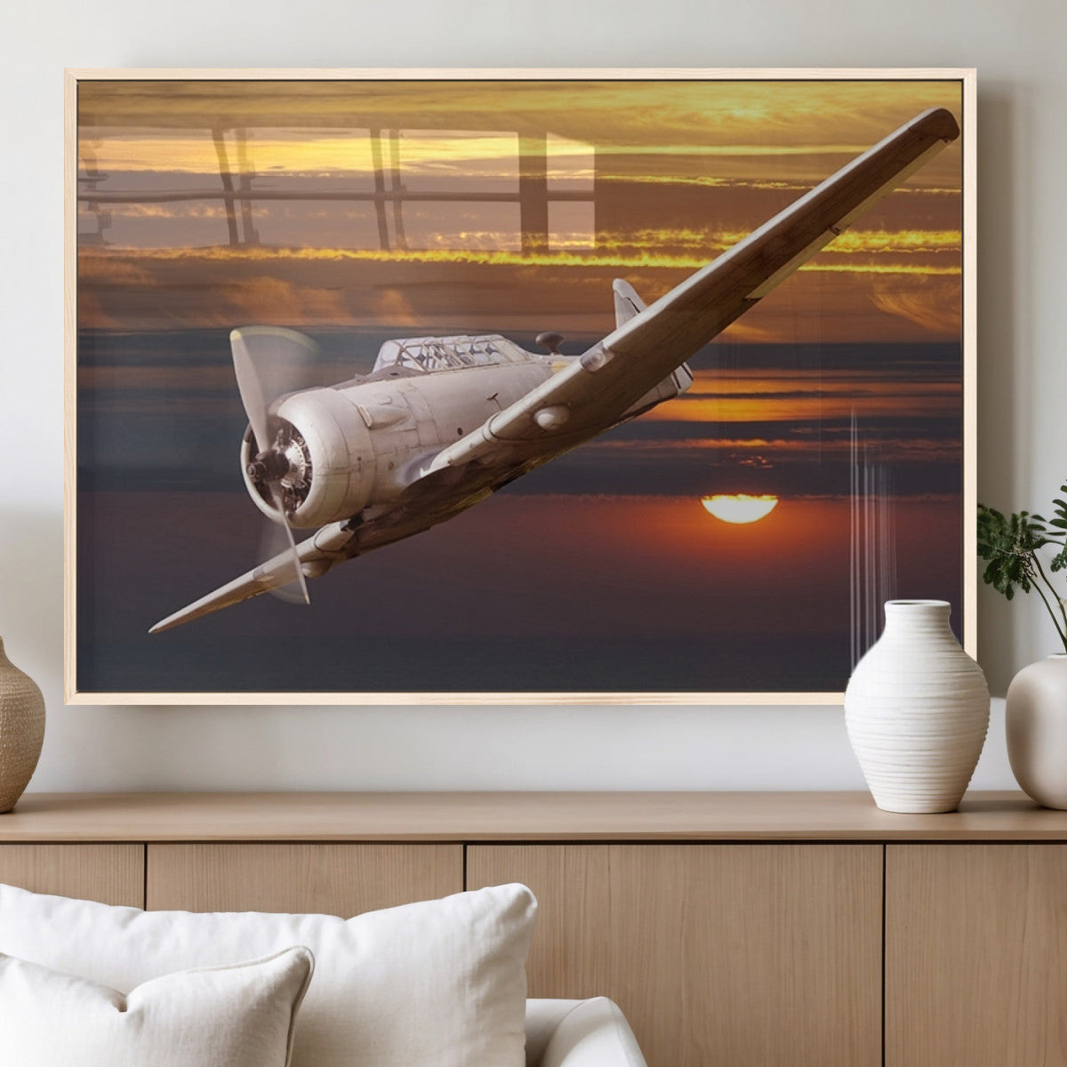 Old War Plane Wall Art Canvas Print