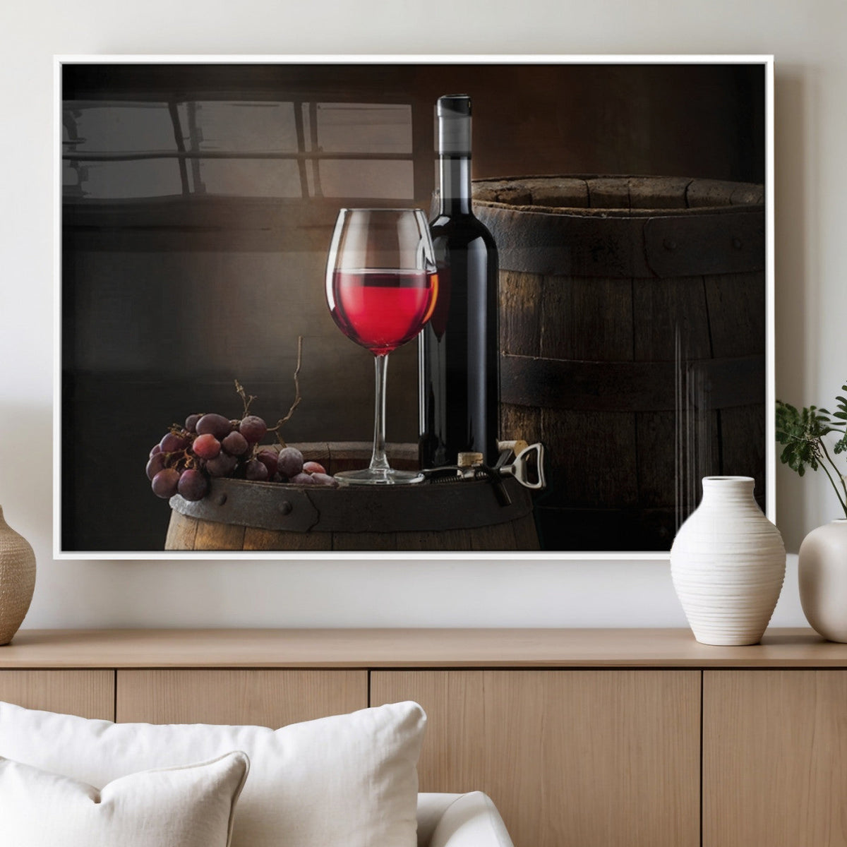 Red Wine and Bottle Canvas Print