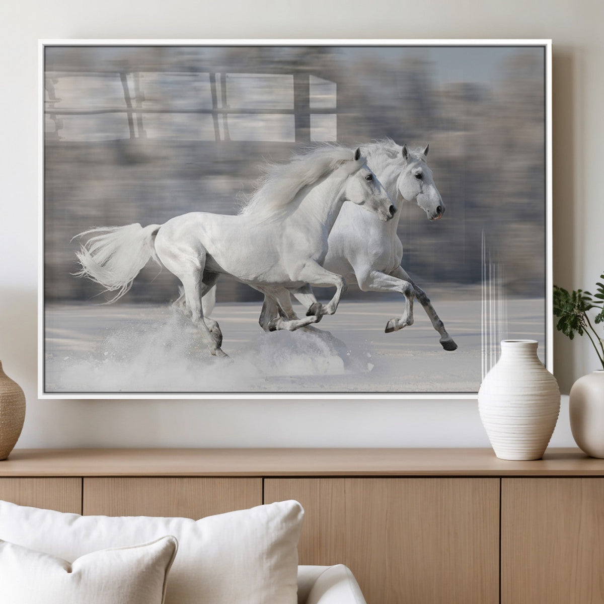 The White Horses Wall Art, Framed White Horses Wall Art