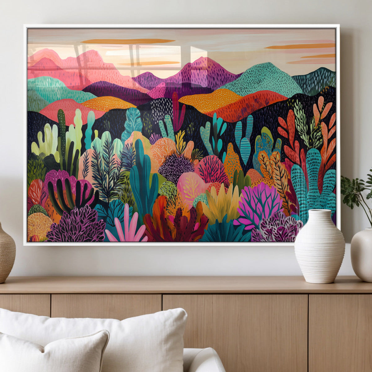 Abstract Kusama Print - Landscape Canvas Wall Art Print -