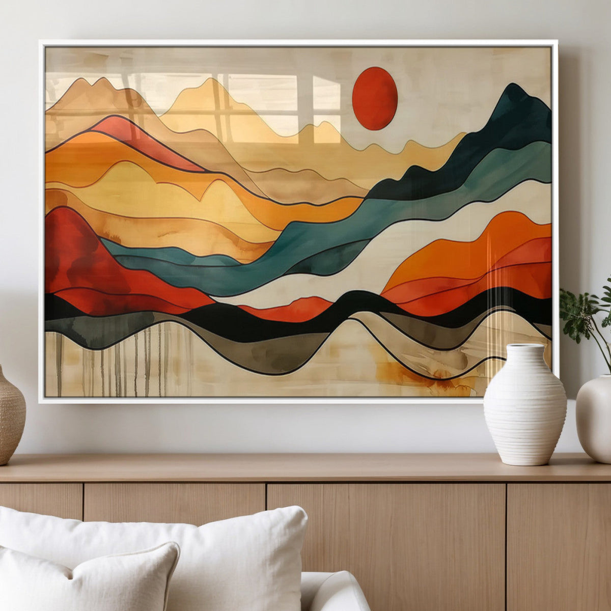 Mid Century Wall Art Print - Abstract Woodland Print -