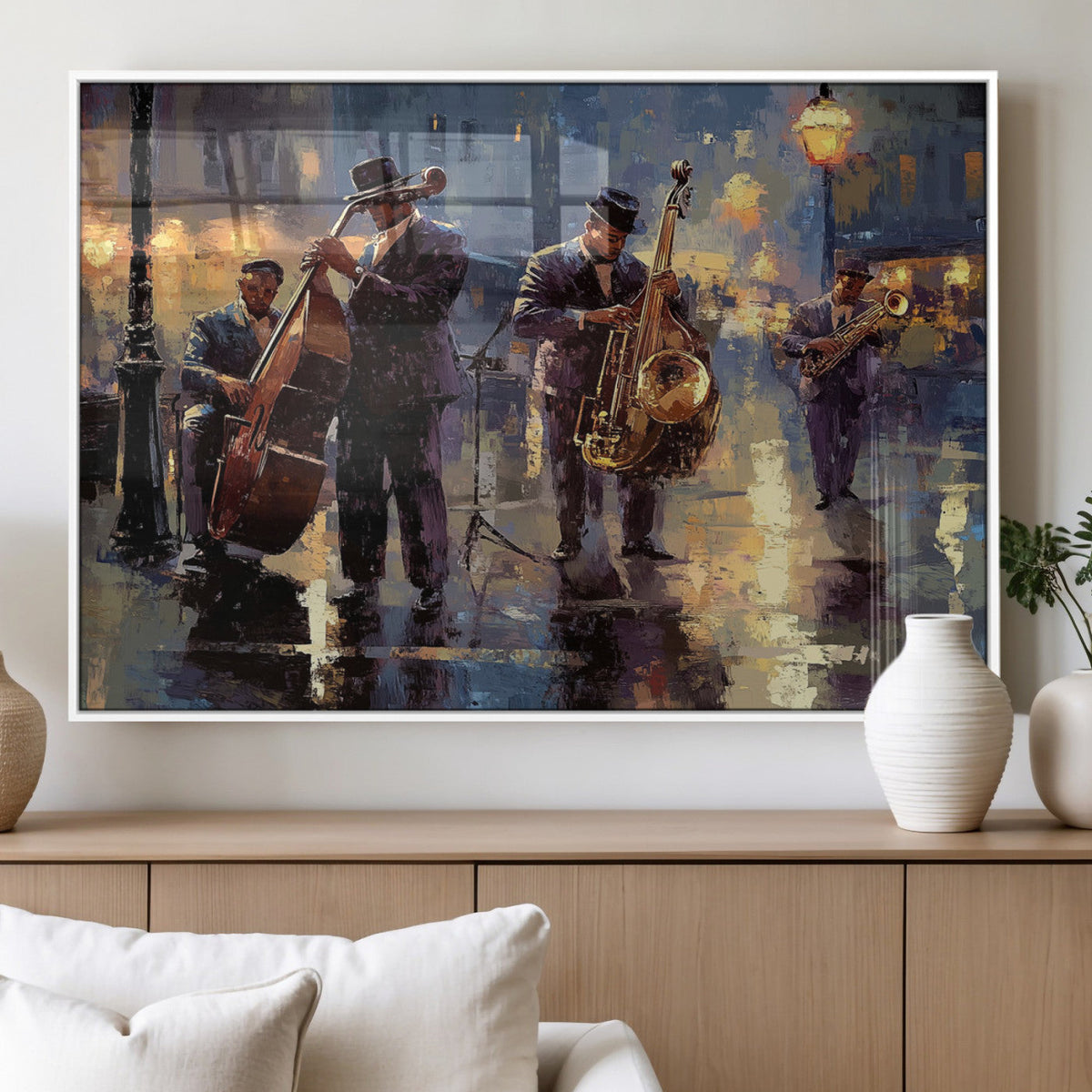 Afro Abstract Jazz Music Wall Art Canvas Print – Colorful