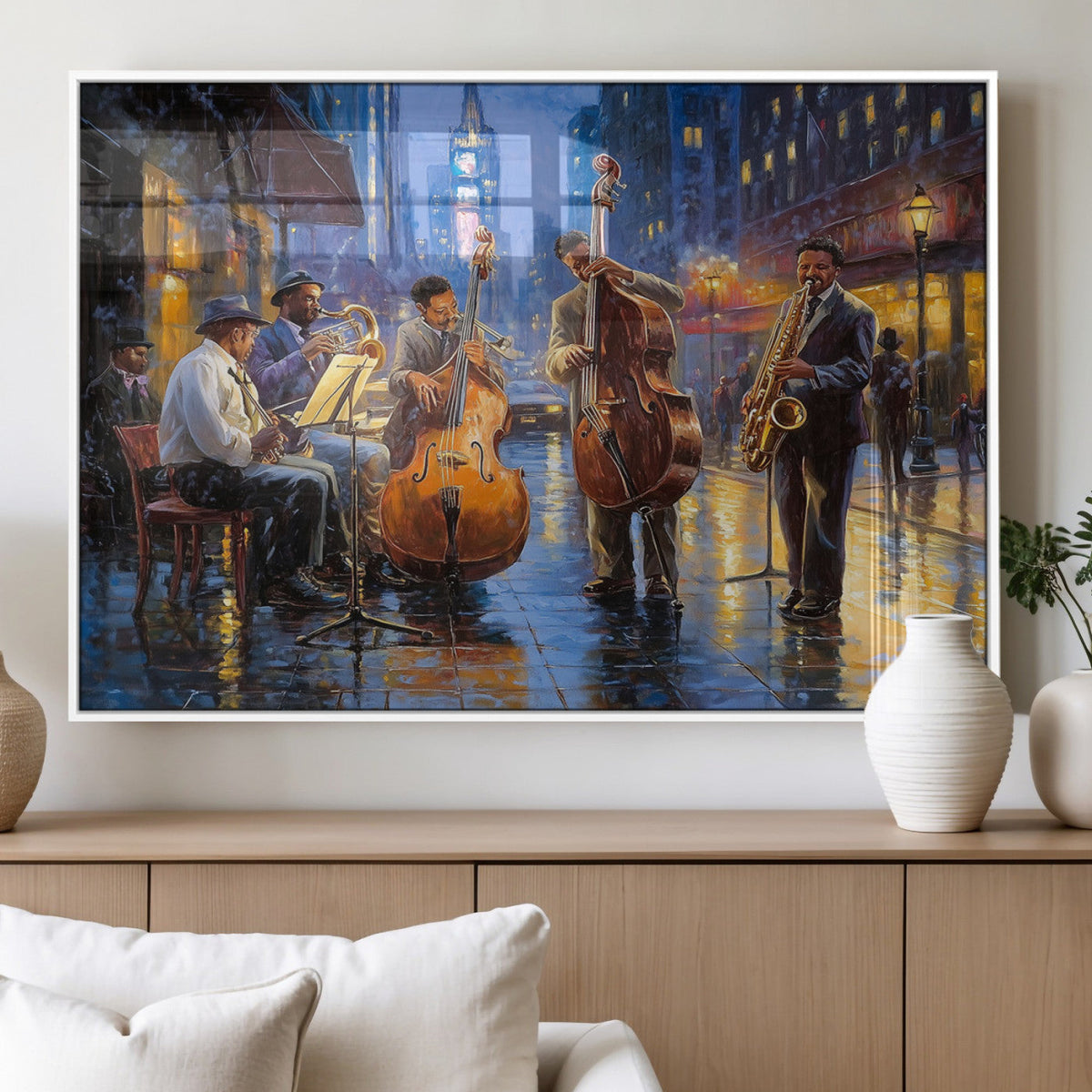 Colorful Jazz Wall Art - African American Music Canvas Print