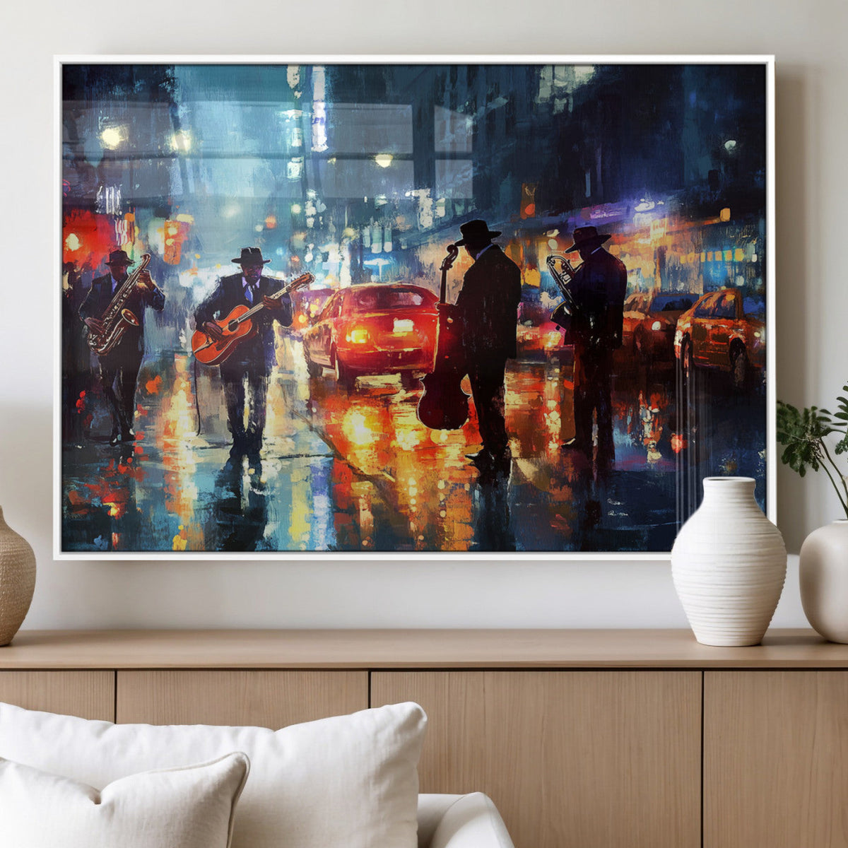 African American Jazz Canvas Wall Art Print – Abstract Music