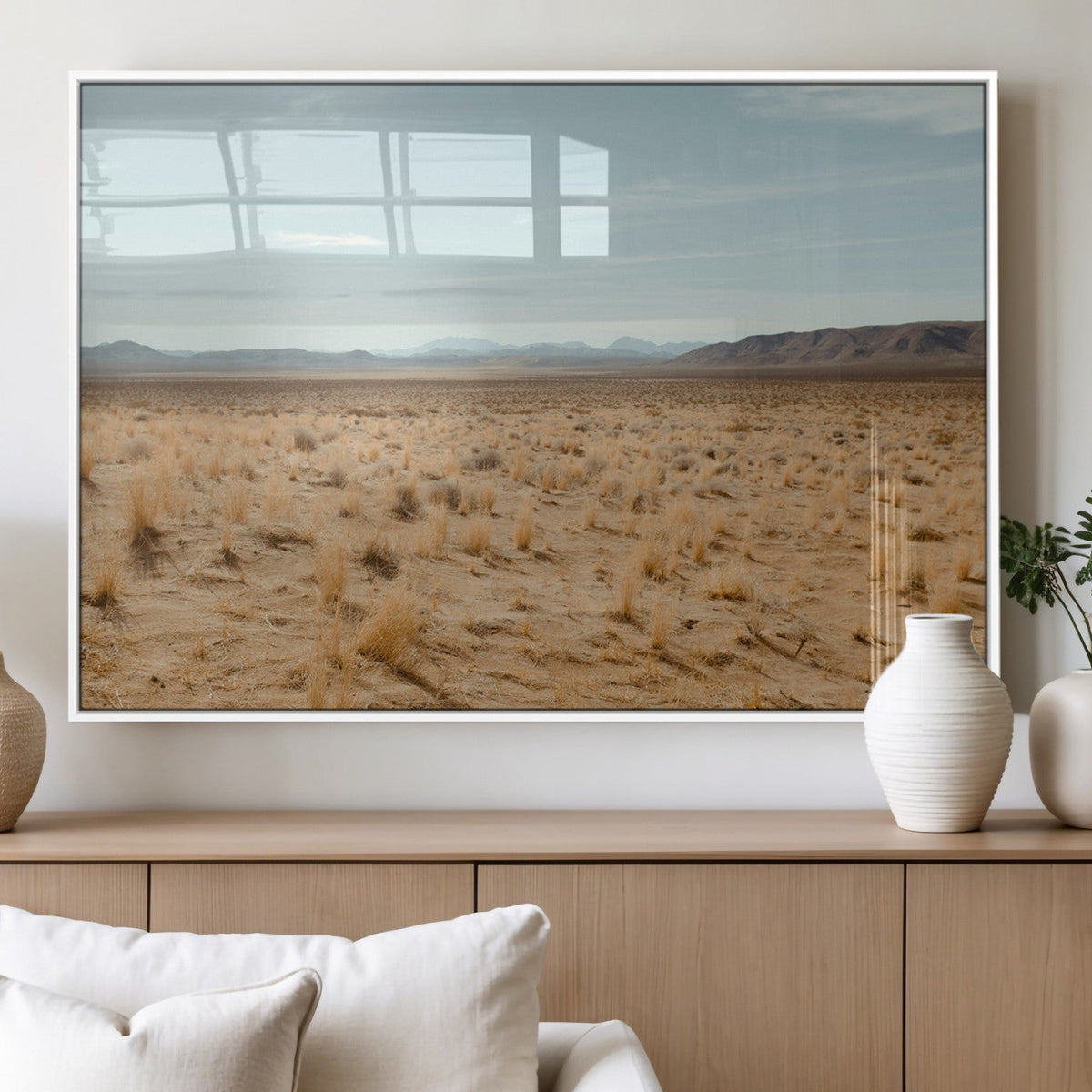 Desert Plains Wall Art Canvas Print, Golden Light Over Dry