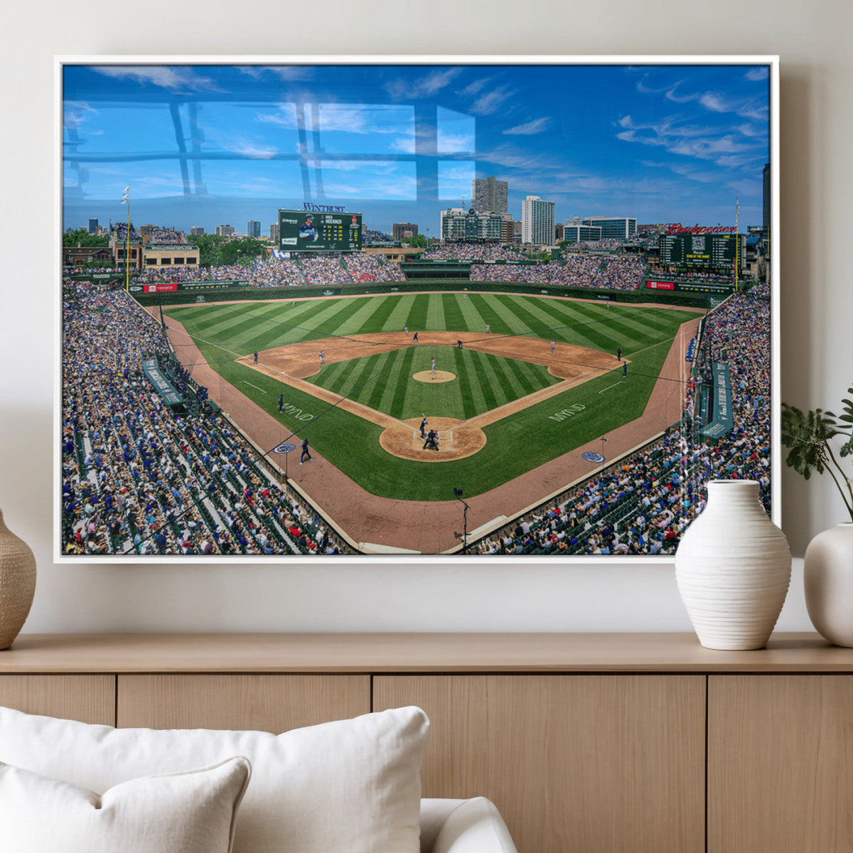 Wrigley Field Baseball Stadium Canvas Wall Art – Packed
